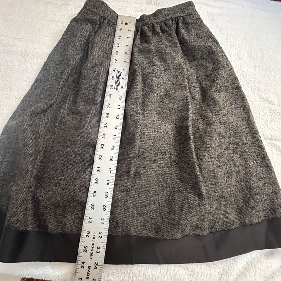 Jo No Fui Womens Wool Blend A-Line Skirt Black Gray Pockets Lined Made in Italy - Picture 8 of 9